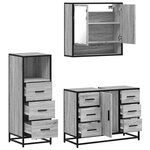 vidaXL Ensemble de meubles de salle de bain 3 Pièces Sonoma gris