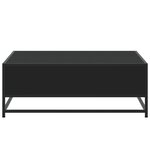 vidaXL Table basse noir 80x80x30 cm bois d'ingénierie et métal