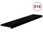 vidaXL Marches d'escalier 16 Pièces marron foncé 120x25x2 cm chêne massif
