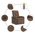 vidaXL Fauteuil inclinable de massage électrique marron tissu