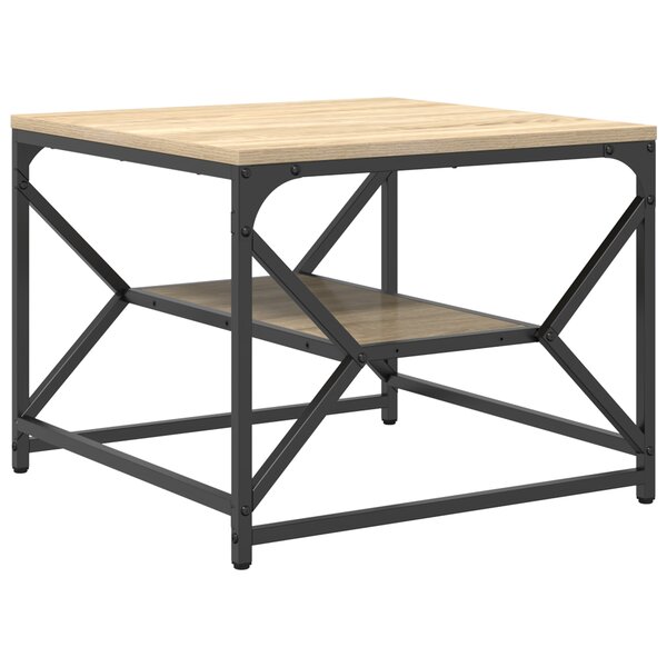 vidaXL Table basse avec étagère en chêne de Sonoma – 51 x 50 x 40 cm – Fabriquée en bois d'ingénierie