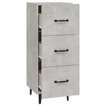 vidaXL Buffet Gris béton 34 5x34x90 cm Bois d'ingénierie