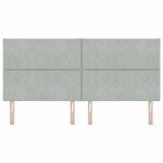 vidaXL Tête de lit Montage mural Géométrique Gris clair 200 cm Velours