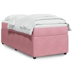 vidaXL Sommier à lattes de lit avec matelas Rose 100x200 cm Velours