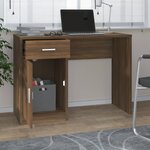 vidaXL Bureau avec tiroir et armoire Chêne marron 100x40x73 cm