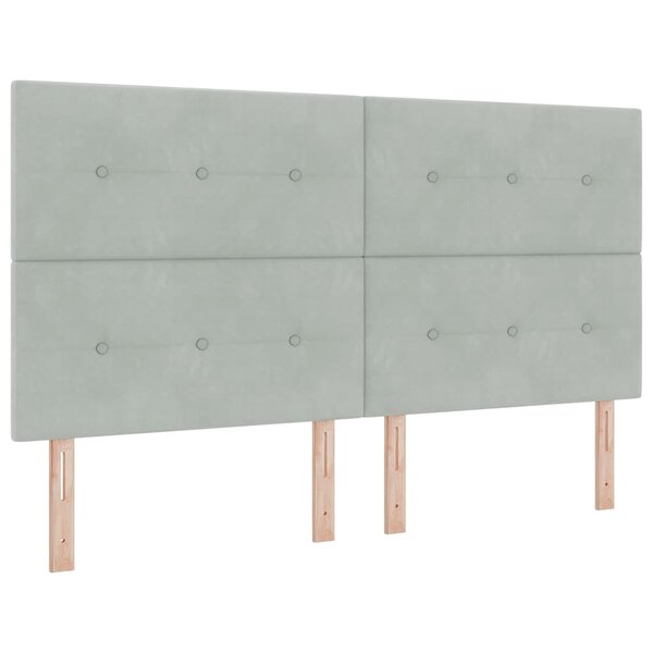 vidaXL Tête de lit avec tête de lit Gris clair 180 cm Cuir synthétique