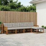 vidaXL Ensemble de canapés d'extérieur 5 Pièces Naturel et gris clair