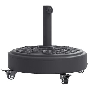 vidaXL Base de parasol avec roues pour mâts Ø38 / 48 mm 27 kg rond