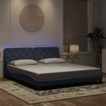 vidaXL Cadre de lit avec LED sans matelas gris foncé 180x200cm velours