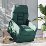 vidaXL Fauteuil inclinable électrique vert foncé tissu