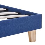 vidaXL Cadre de lit sans matelas bleu tissu 90x200 cm