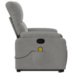 vidaXL Fauteuil inclinable de massage gris clair tissu microfibre