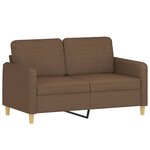 vidaXL Ensemble de canapés 3 Pièces avec coussins Marron Tissu
