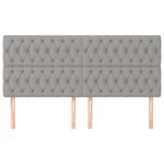 vidaXL Tête de lit Gris clair 180 x 7 x 118/128 cm Tissu