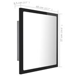 vidaXL Miroir LED de salle de bain Noir brillant 40x8 5x37cm Acrylique