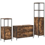 Ensemble de mobilier de salle de bain 3 pièces en chêne fumé en bois d'ingénierie