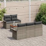 vidaXL Ensemble de canapé de jardin 6 Pièces Gris Poly rotin