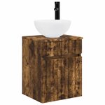 vidaXL Meuble de lavabo mural Chêne fumé 39 x 41 x 64 5 cm
