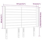 vidaXL Tête de lit à LED Rose 147x16x118/128 cm Velours