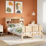 vidaXL Lit bibliothèque sans matelas 135x190 cm bois de pin massif