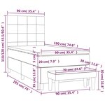 vidaXL Sommier à lattes de lit avec matelas Noir 90x190 cm Velours