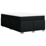 vidaXL Sommier à lattes de lit avec matelas noir 120x190 cm tissu
