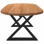 vidaXL Table à manger 220x100x74 cm bois de chêne massif ovale