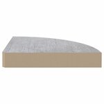 vidaXL Étagères d'angle murales 2 Pièces Gris béton 35x35x3 8 cm MDF
