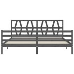 vidaXL Cadre de lit sans matelas gris 200x200 cm bois massif