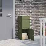 vidaXL Boîte de dépôt de colis Vert olive 41 x 38 x 103 cm Acier