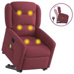 vidaXL Fauteuil inclinable de massage Rouge bordeaux Tissu