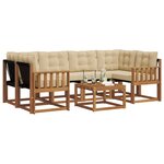 vidaXL Ensemble de canapés d'extérieur 7 Pièces Naturel et Beige