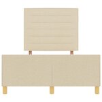 vidaXL Cadre de lit avec tête de lit Crème 120 x 200 cm tissu