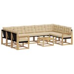 vidaXL Ensemble de canapés d'extérieur 10 pc Blanc et Beige