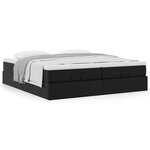 VidaXL Cadre de lit ottoman avec matelas noir 180x200 cm similicuir