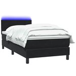 vidaXL Sommier à lattes de lit avec matelas et LED noir 90x210 cm velours