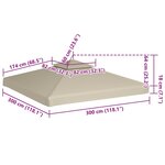 vidaXL Recouvrement de remplacement d'auvent 310 g/m² 3 x 3 m Vert