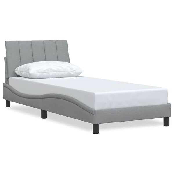 vidaXL Cadre de lit sans matelas Hanko gris clair 90x200 cm tissu