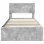 vidaXL Cadre de lit Gris béton 100 x 200 cm Bois d'ingénierie