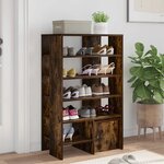 vidaXL Cabinet à chaussures 2 Pièces Chêne fumé Bois d'ingénierie