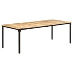 vidaXL Table de salle à manger 220x100x76 cm Bois de manguier brut