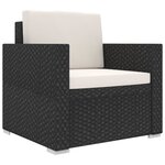 vidaXL Salon de jardin 8 Pièces avec coussins Résine tressée Noir