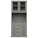 vidaXL Buffet haut VIGO gris 80x40x176 cm bois massif de pin