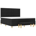 vidaXL Lit à ressorts avec matelas Noir 180 x 200 cm tissu