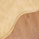 vidaXL Tapis en Peau de Mouton Synthétique Crème 60 x 90 cm Polyester