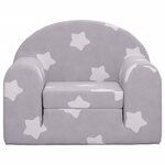 vidaXL Canapé-lit pour enfants gris clair avec étoiles peluche douce