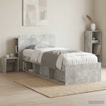 vidaXL Cabinet de Tête de Lit Gris béton Bois d'ingénierie