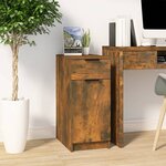 vidaXL Armoire de bureau Chêne fumé 33 5x50x75 cm Bois d'ingénierie