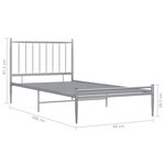 vidaXL Cadre de lit sans matelas gris métal 90x200 cm