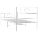 vidaXL Cadre de lit métal sans matelas avec pied de lit blanc 80x200cm
